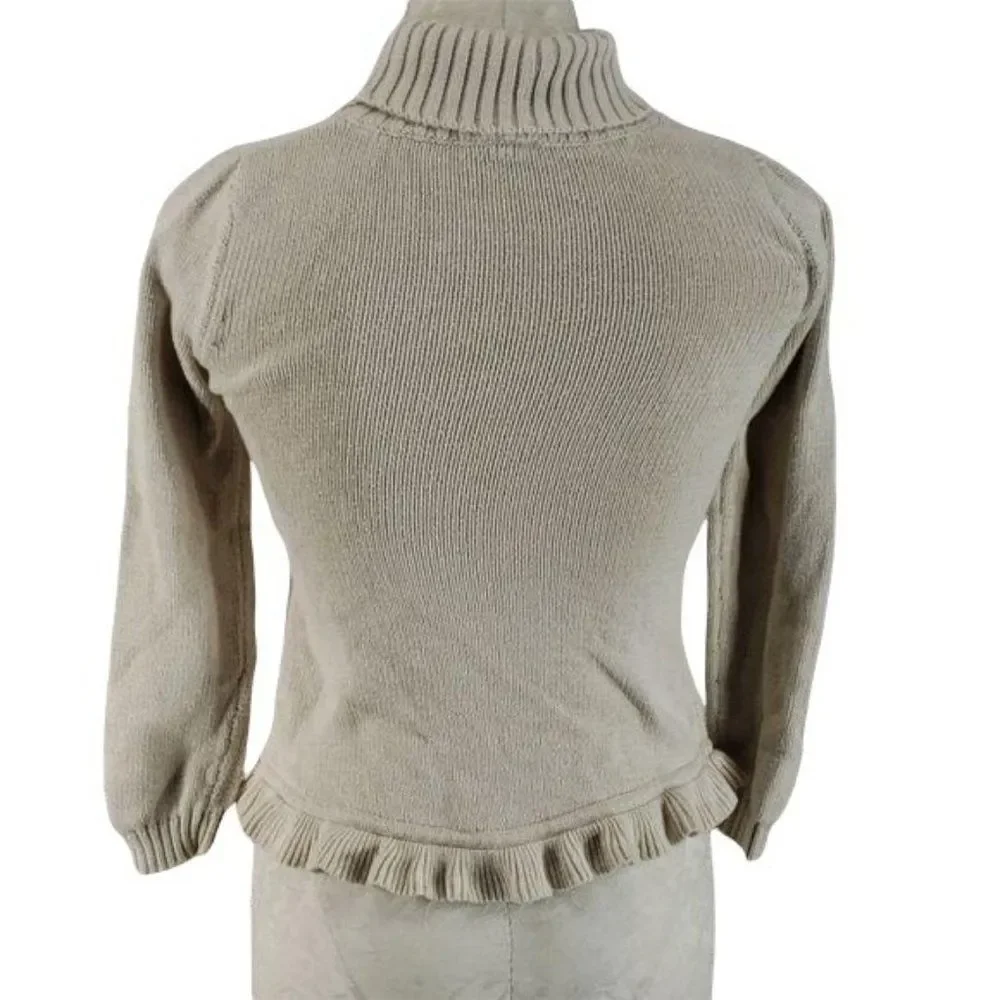 Gymboree Girls‎ Tan Turtle Neck Pullover Winter Tan Christmas Sweater Size 7/8